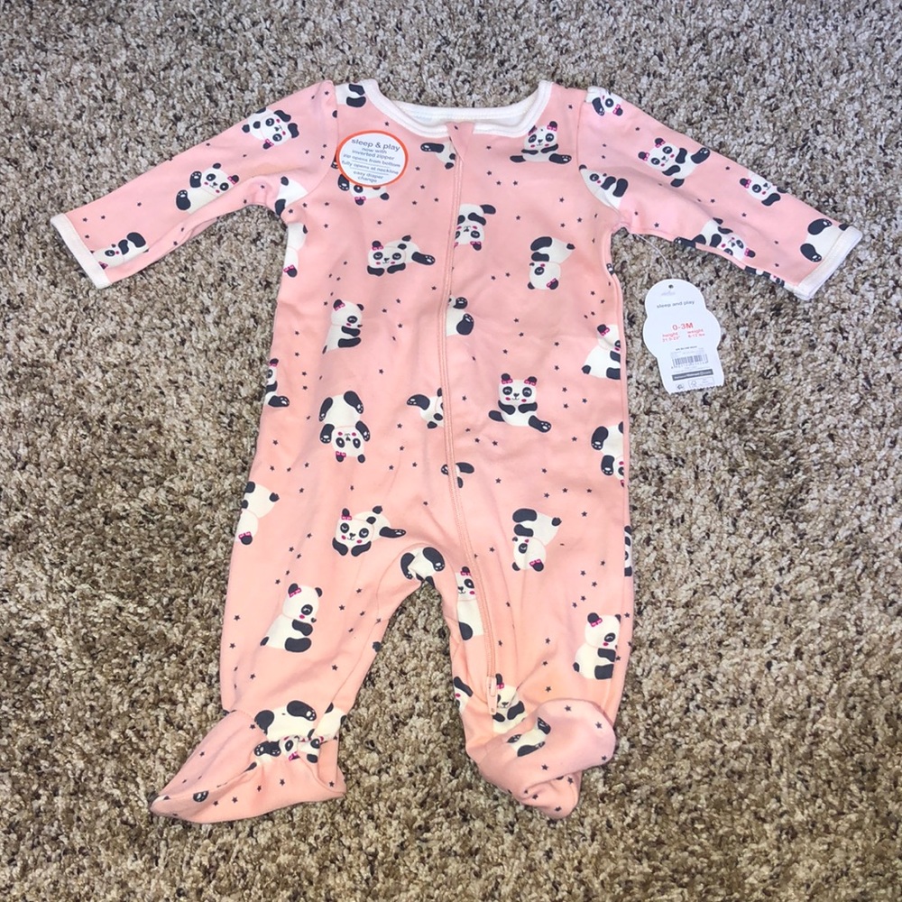 Pink panda onesie